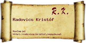 Radovics Kristóf névjegykártya