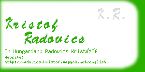kristof radovics business card